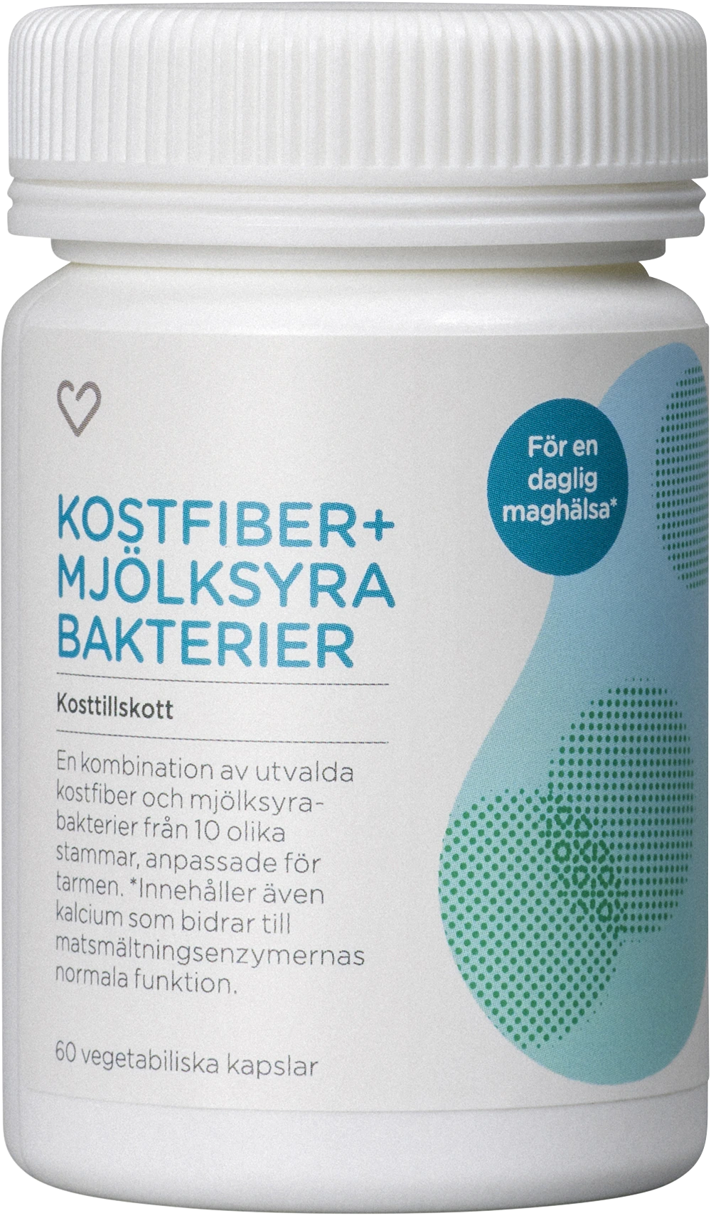 Hjärtats Kostfiber + Mjölksyrabakterier 60 kapslar