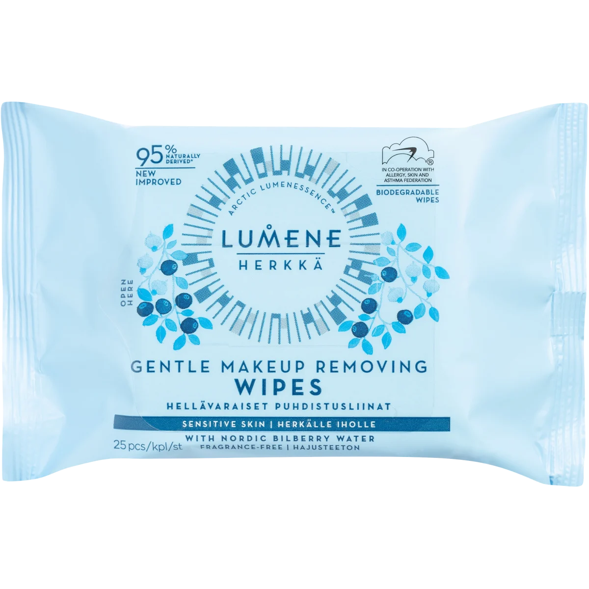 Lumene Herkkä Gentle Makeup Removing Wipes 25 st