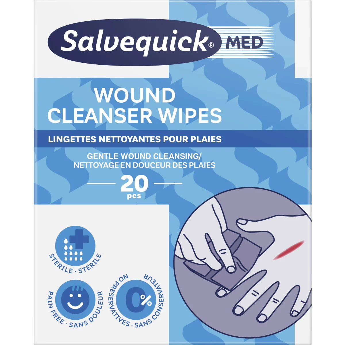 Salvequick MED Wound Cleanser Wipes 20 st