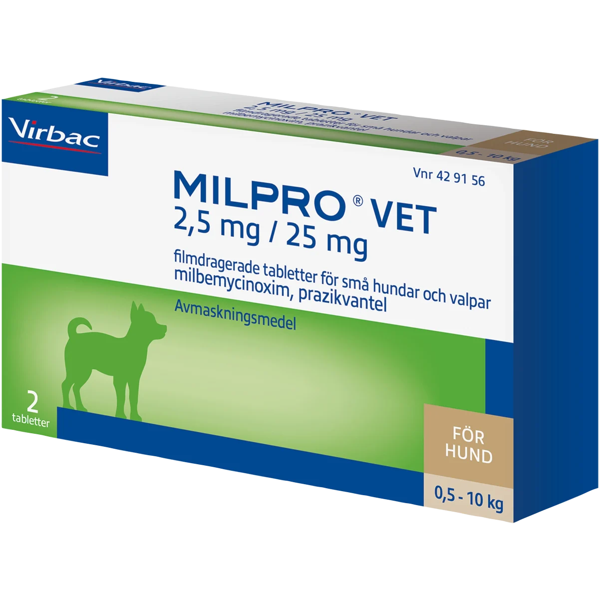 Milpro vet för små hundar och valpar (0,5-10 kg) 2 tabletter