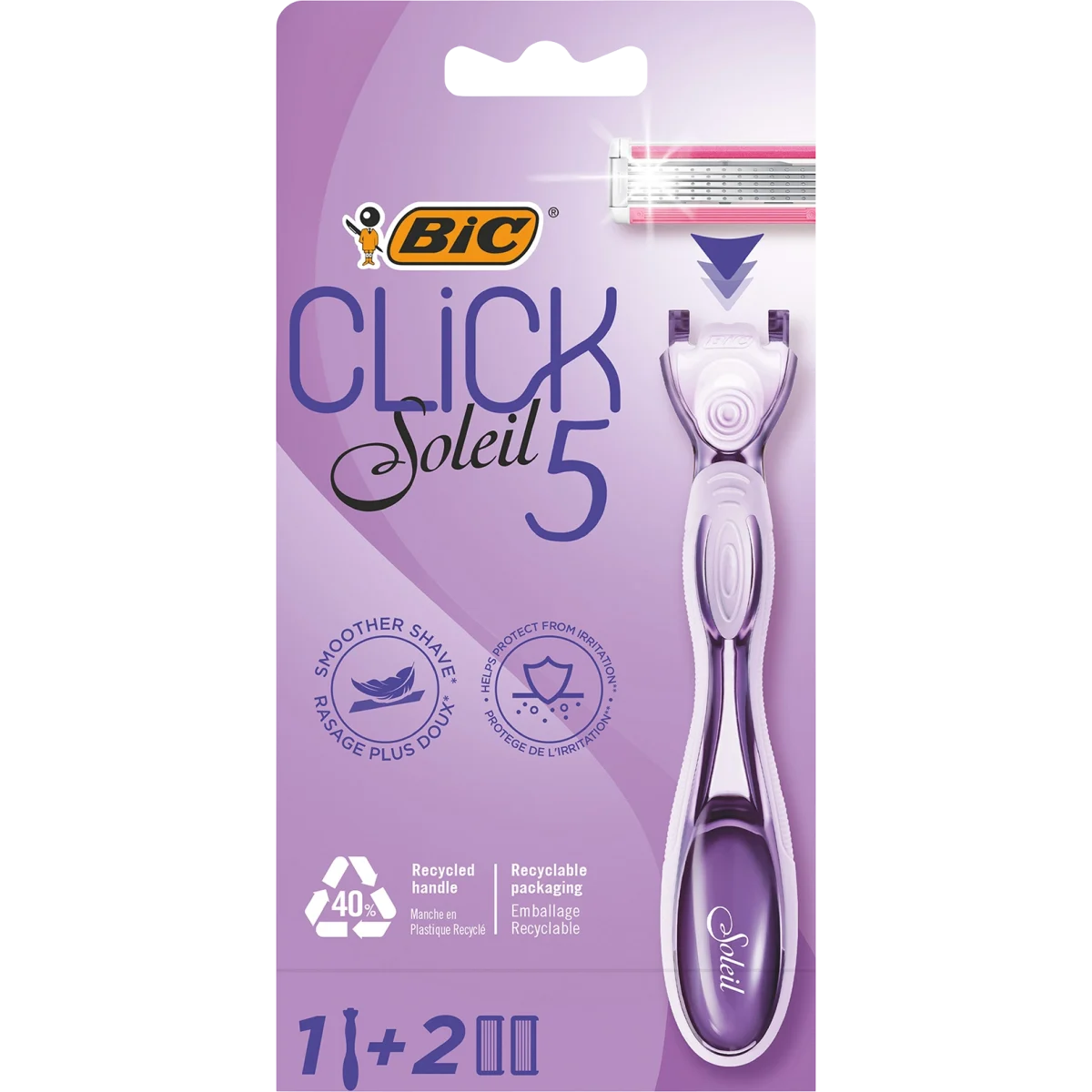 BIC Click 5 Soleil Rakhyvel för Kvinnor 1+2