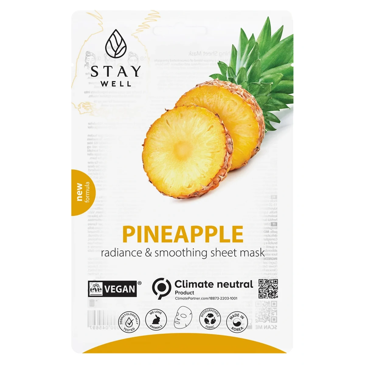 Stay Well Vegan Sheet Mask Pineapple 1 st
