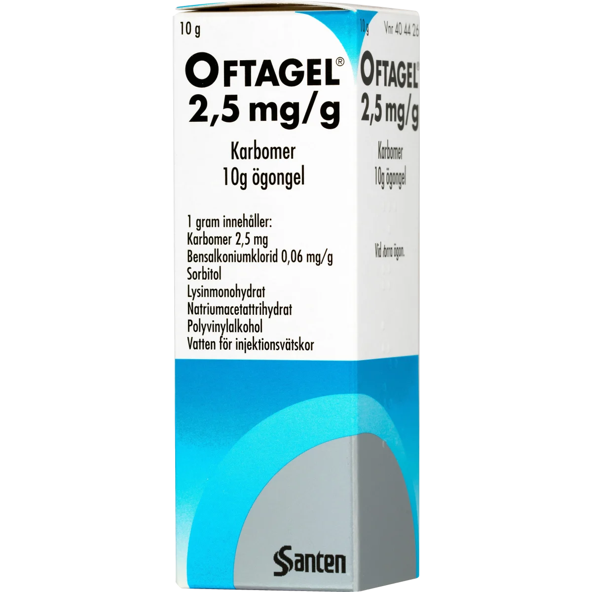 Oftagel ögongel 2,5 mg/g 10 g