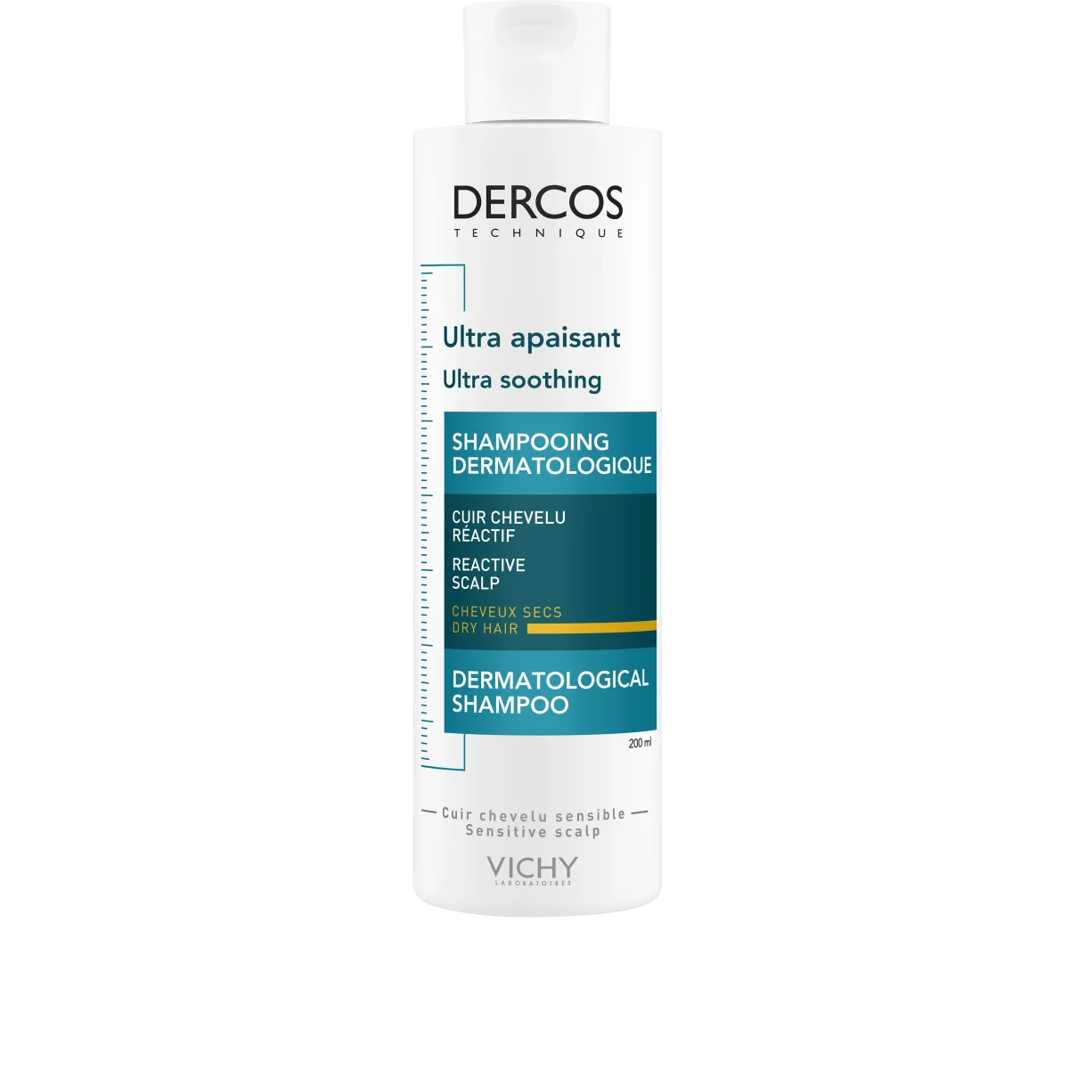 Vichy Dercos Ultra Soothing Shampoo torrt hår 200 ml