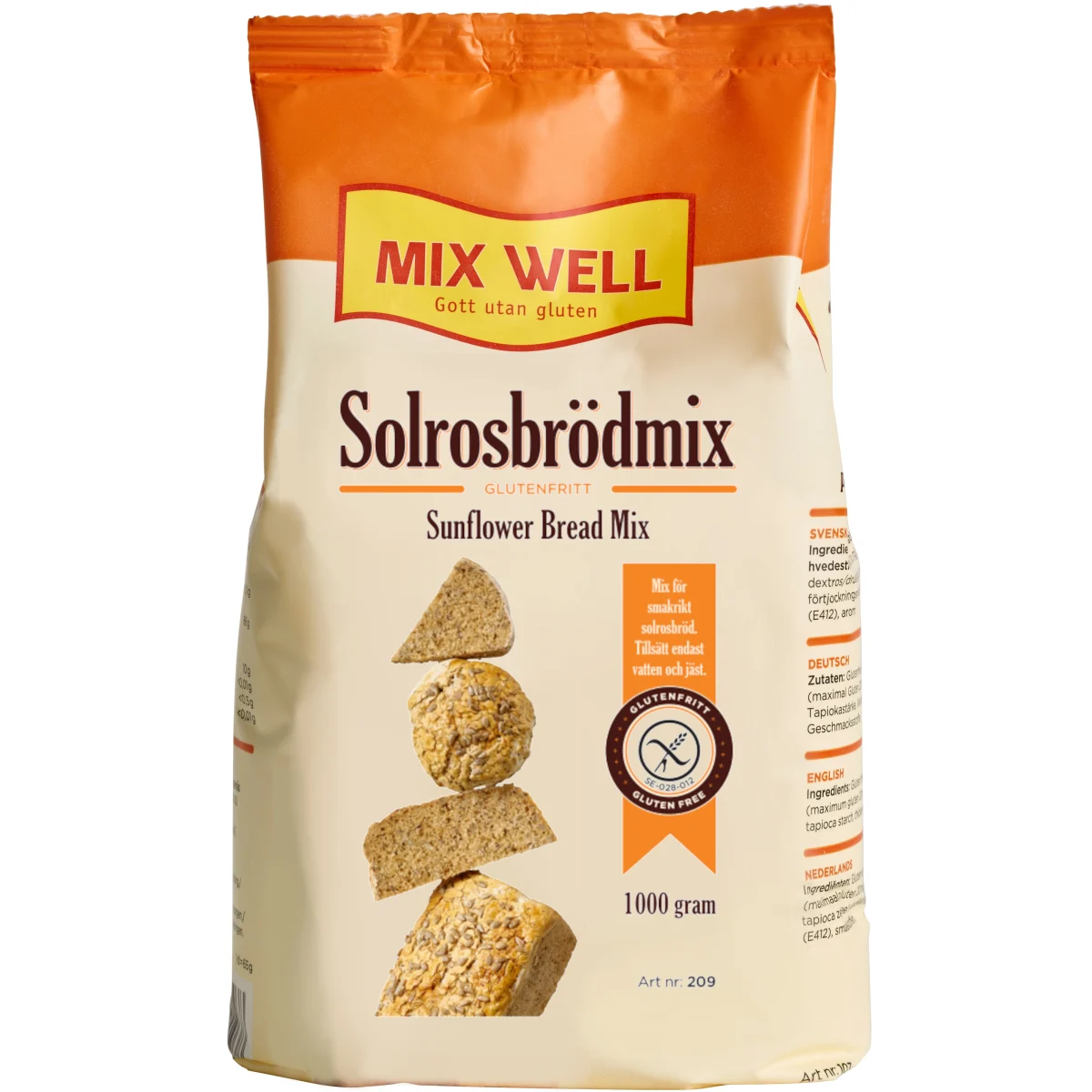 MixWell Solrosbrödmix Glutenfri 1000 g