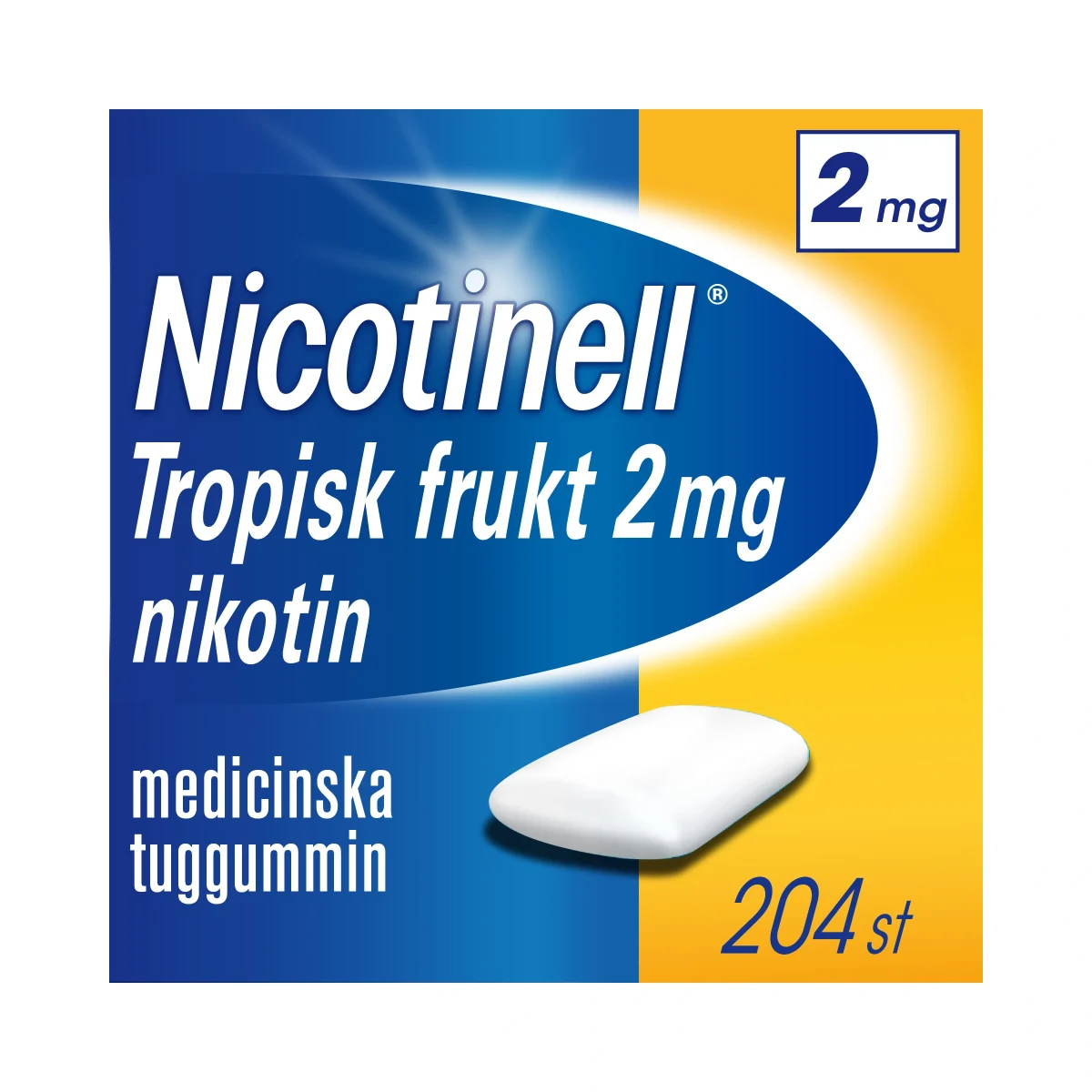 Nicotinell Tropisk frukt, medicinskt tuggummi 2 mg 204 st