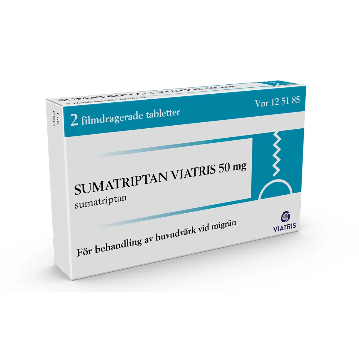 Sumatriptan Viatris 50 mg 2 tabletter