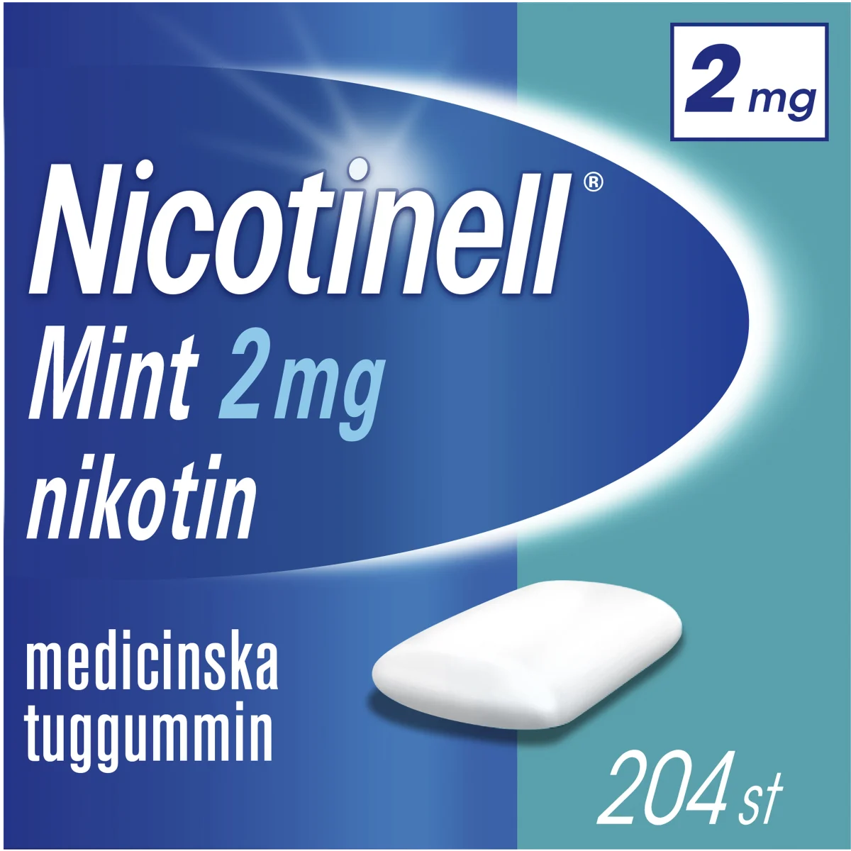 Nicotinell Mint, medicinskt tuggummi 2 mg 204 st