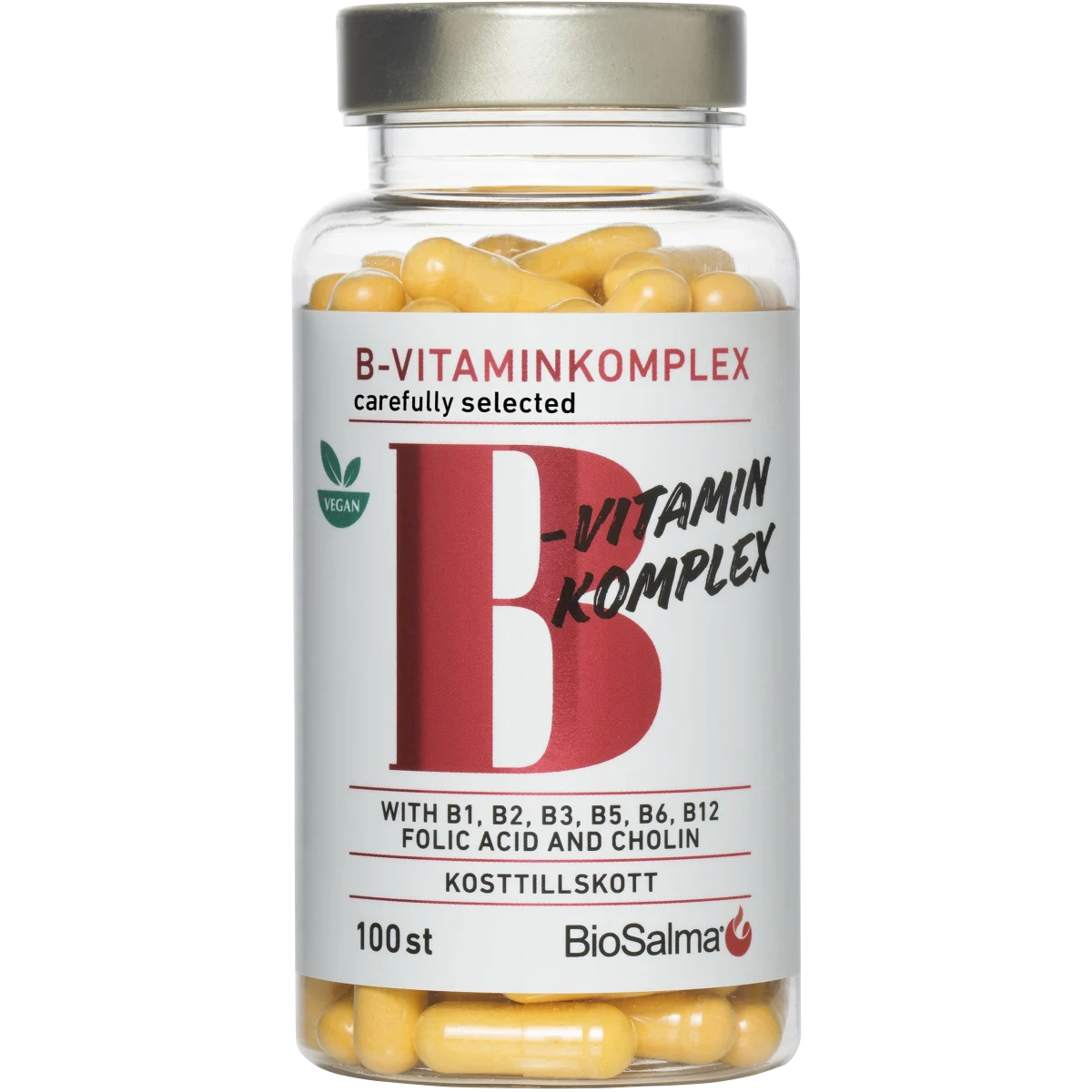 BioSalma B-vitaminkomplex Carefully Selected 100 kapslar