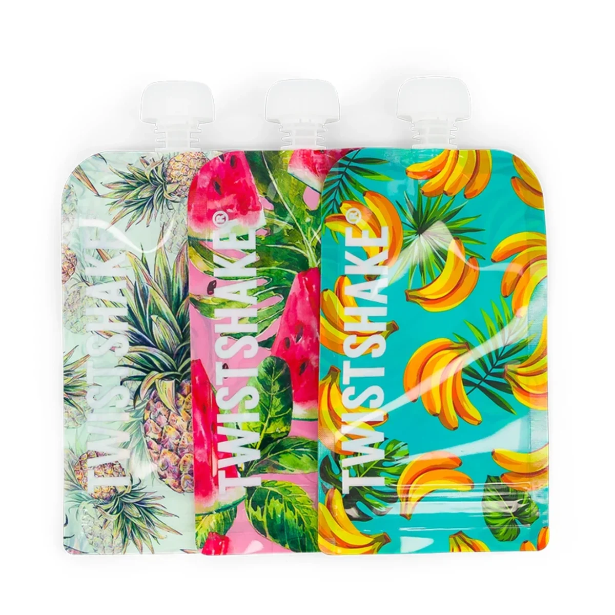 Twistshake 3x Squeeze Bag Pineapple Watermelon Banana 220 ml