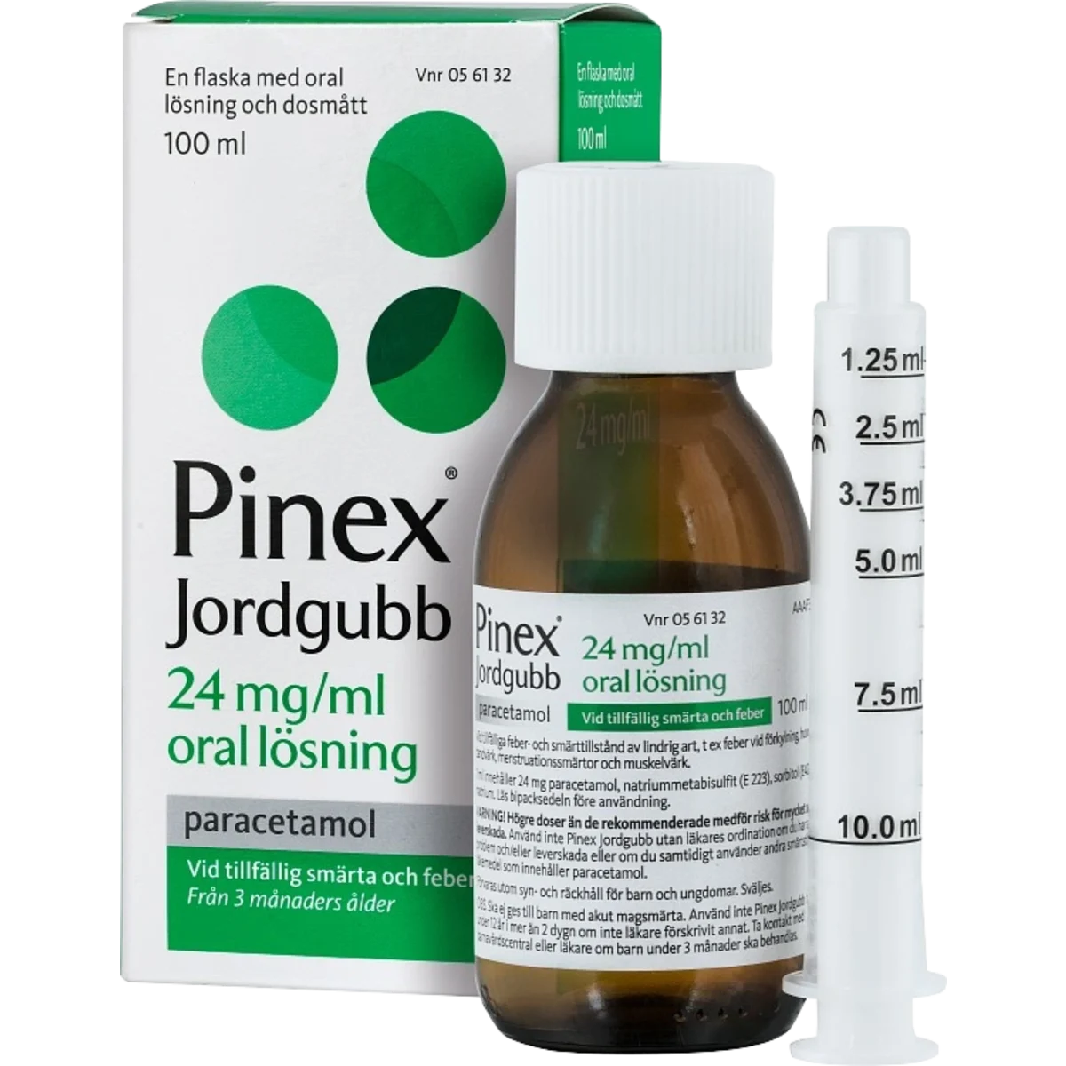 Pinex Jordgubb, oral lösning 24 mg/ml 100 ml