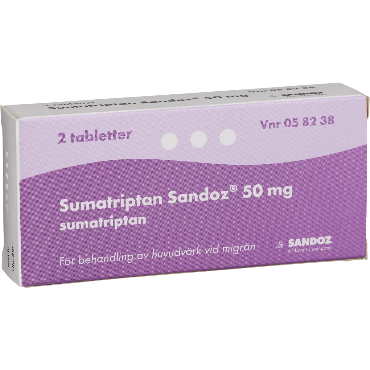 Sumatriptan Sandoz filmdragerad tablett 50 mg 2 st