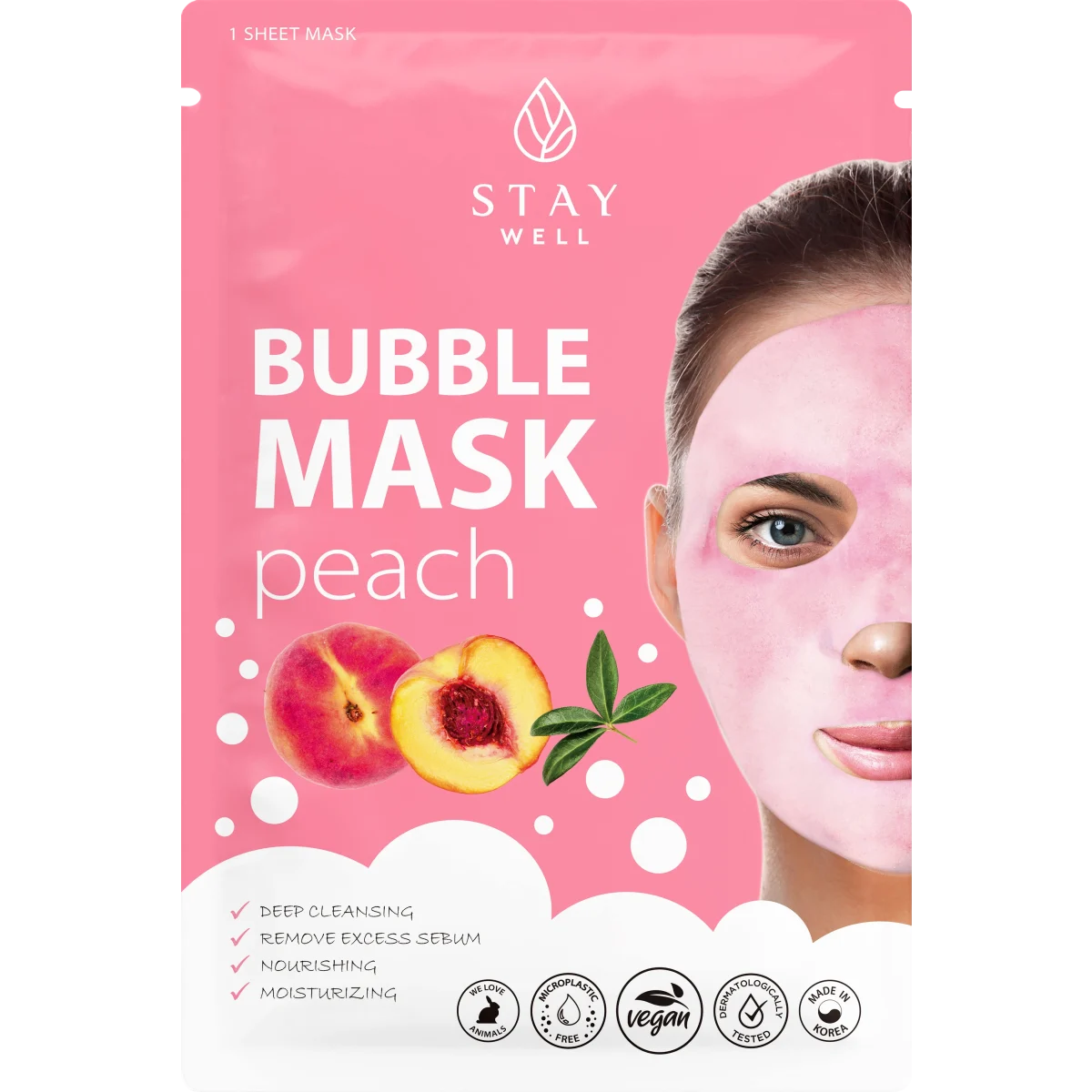 Stay Well Deep Cleansing Bubble Mask Peach
