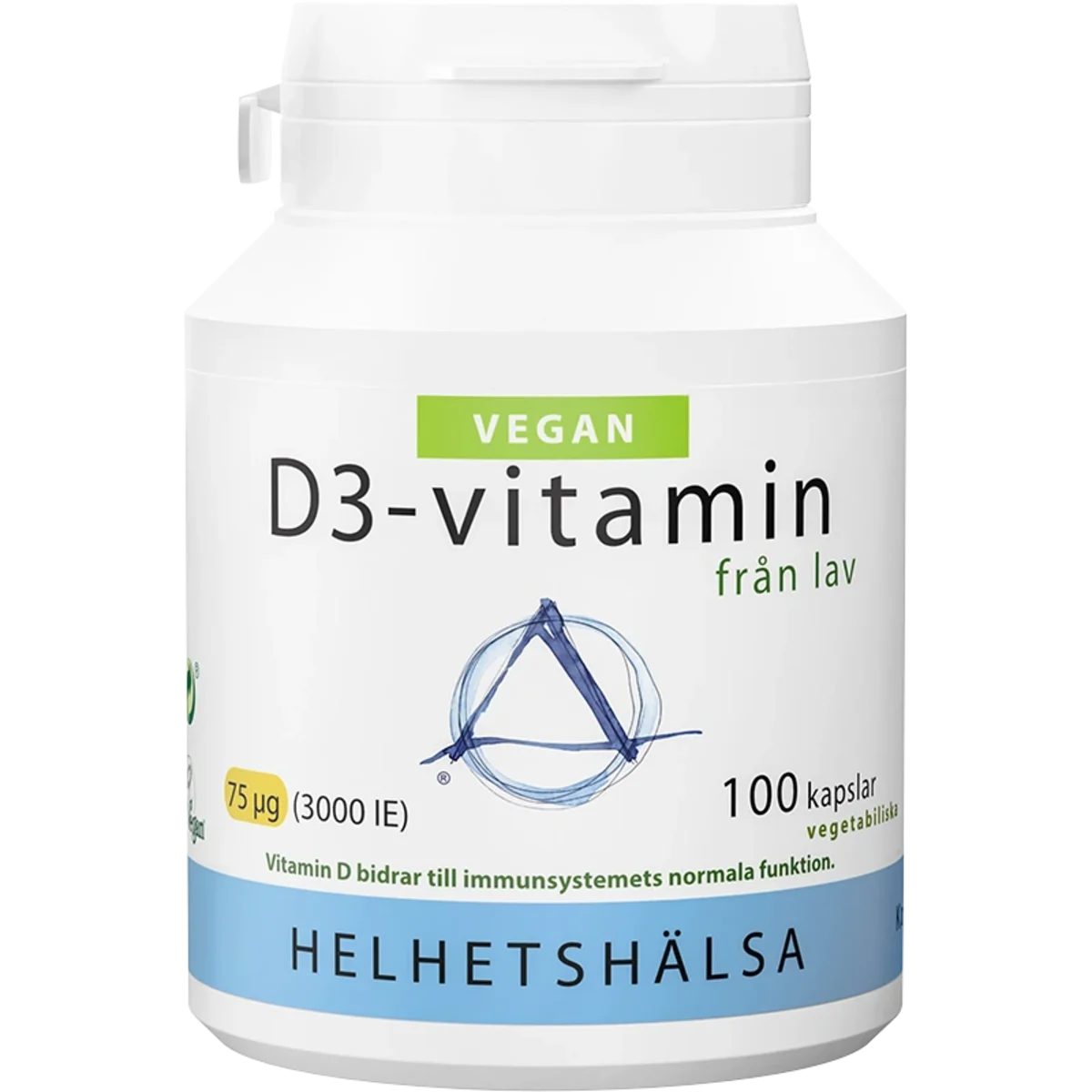 Helhetshälsa D3-vitamin Vegan 75 µg 3000 IE 100 kapslar