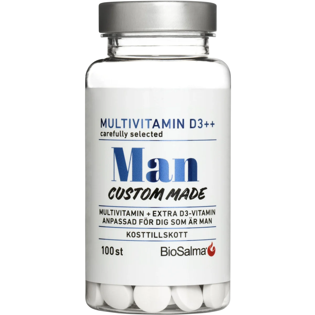BioSalma Multivitamin Man D-vitamin++ 100 tabletter