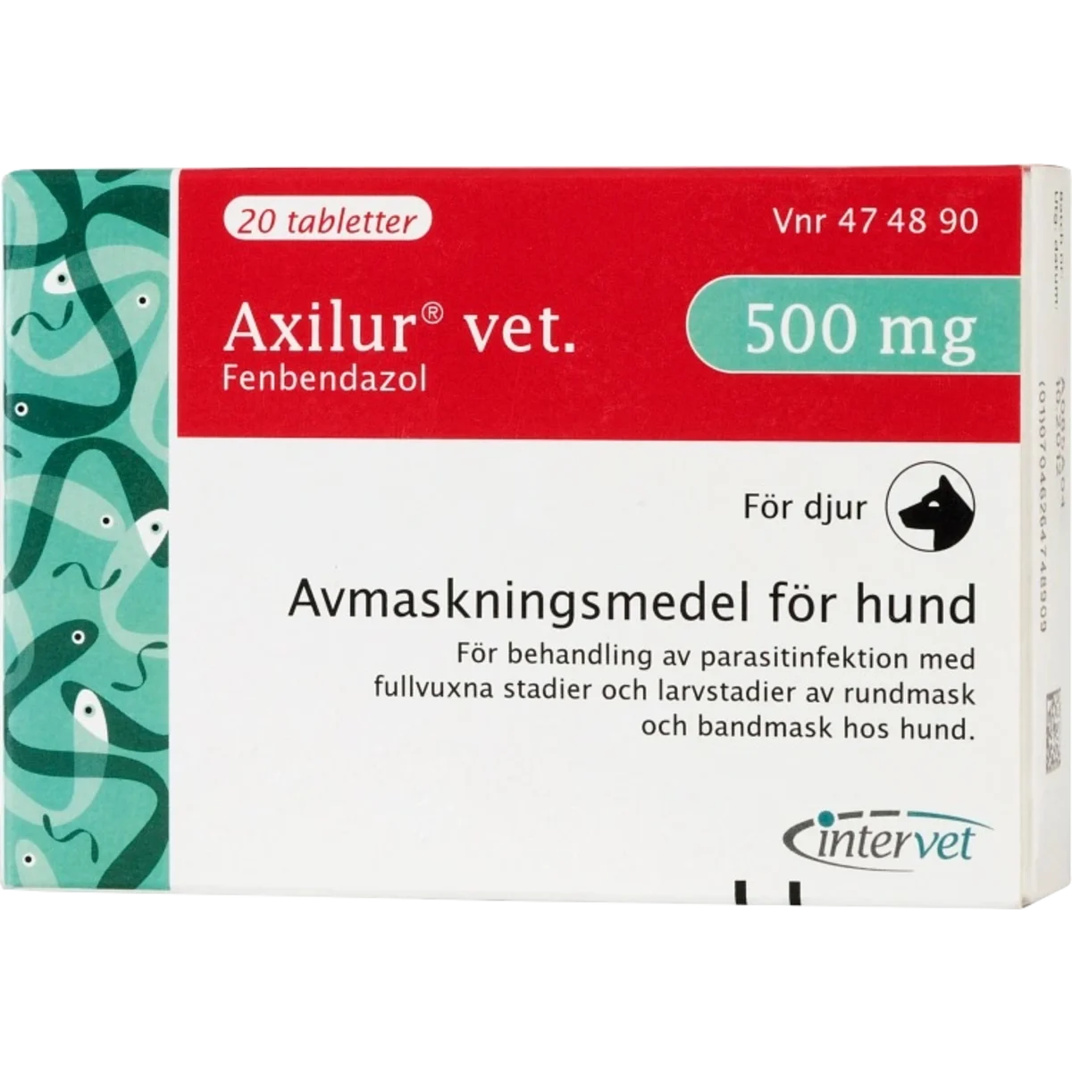 Axilur vet. tablett för hund 500 mg 20 st