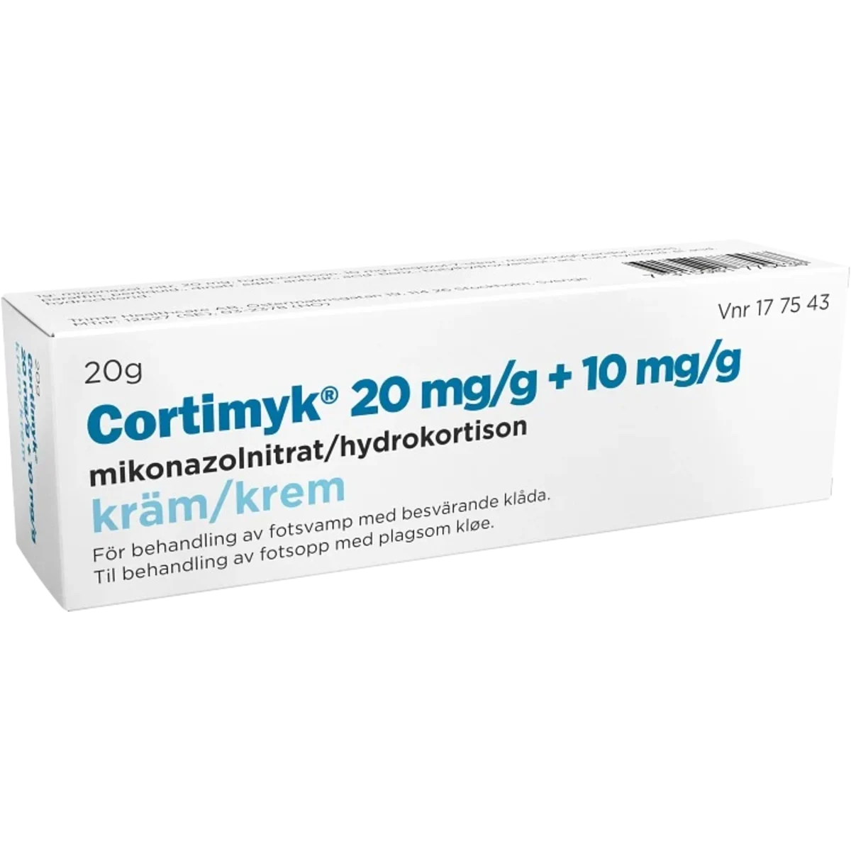 Cortimyk kräm 20 mg/g + 10mg/g 20 g