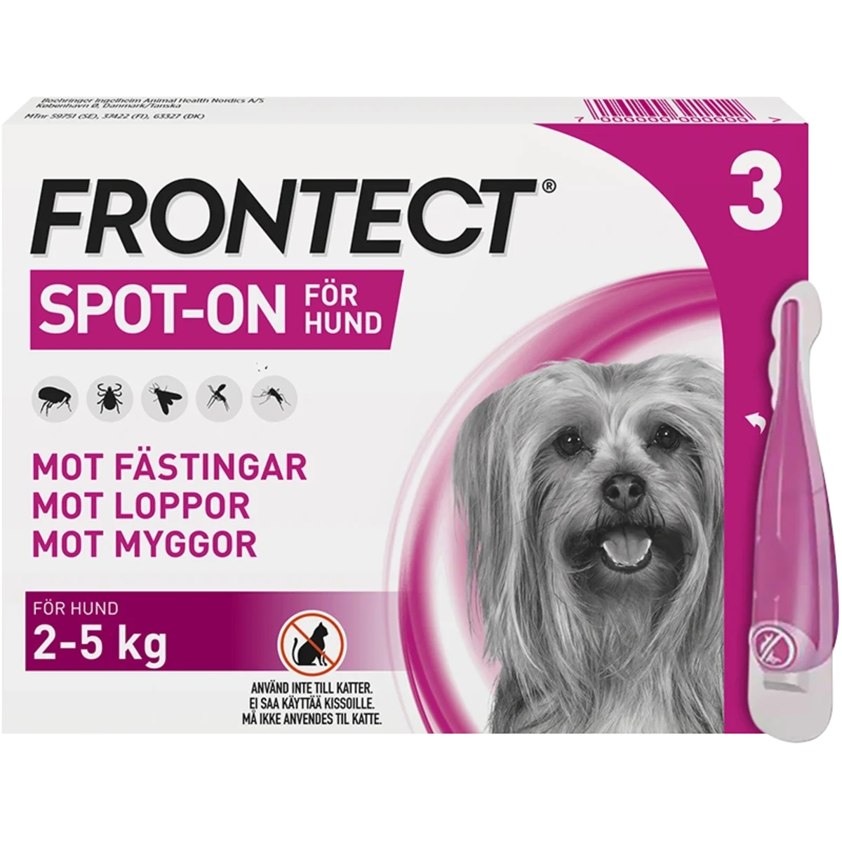 Frontect 2-5 kg Spot-on, lösning Spot-on applikator, 3st (3x0.5ml)
