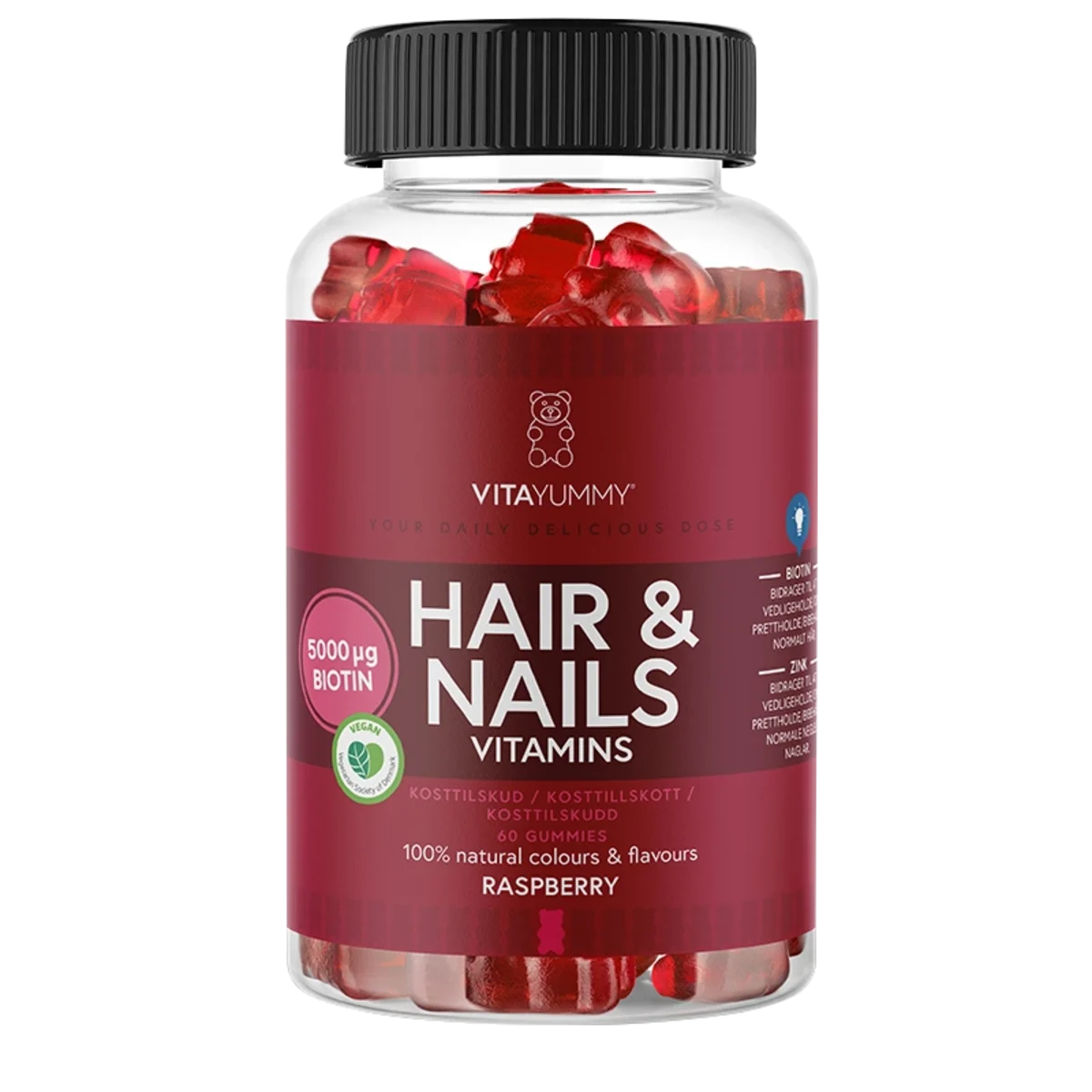 VitaYummy Hair & Nails Raspberry 60 st