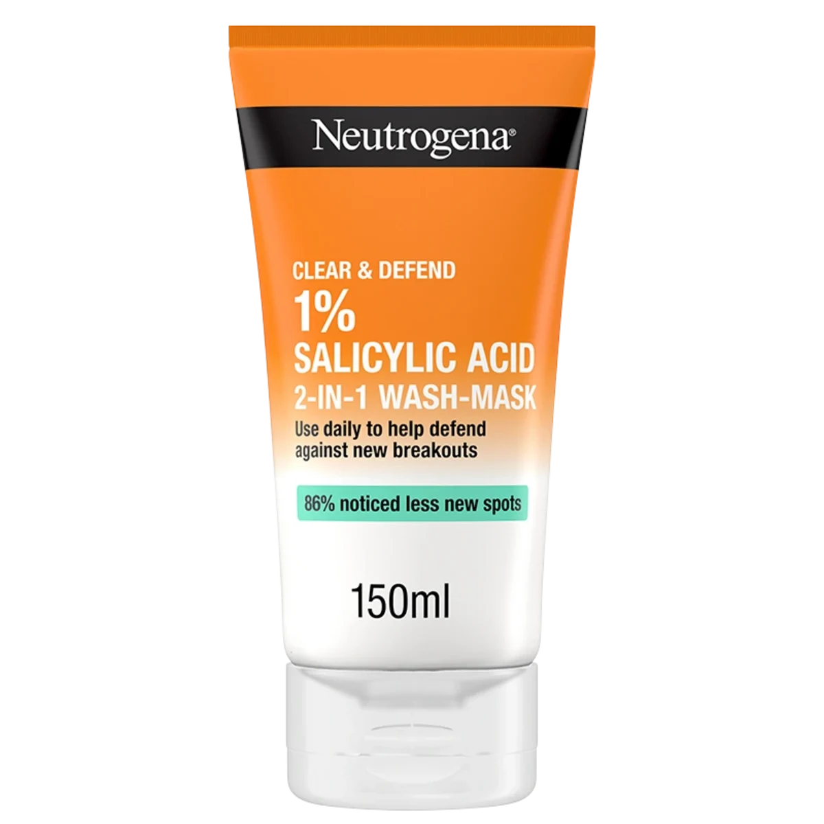 Neutrogena Clear & Defend 1% Salicylic Acid 2-in-1 Wash Mask 150 ml
