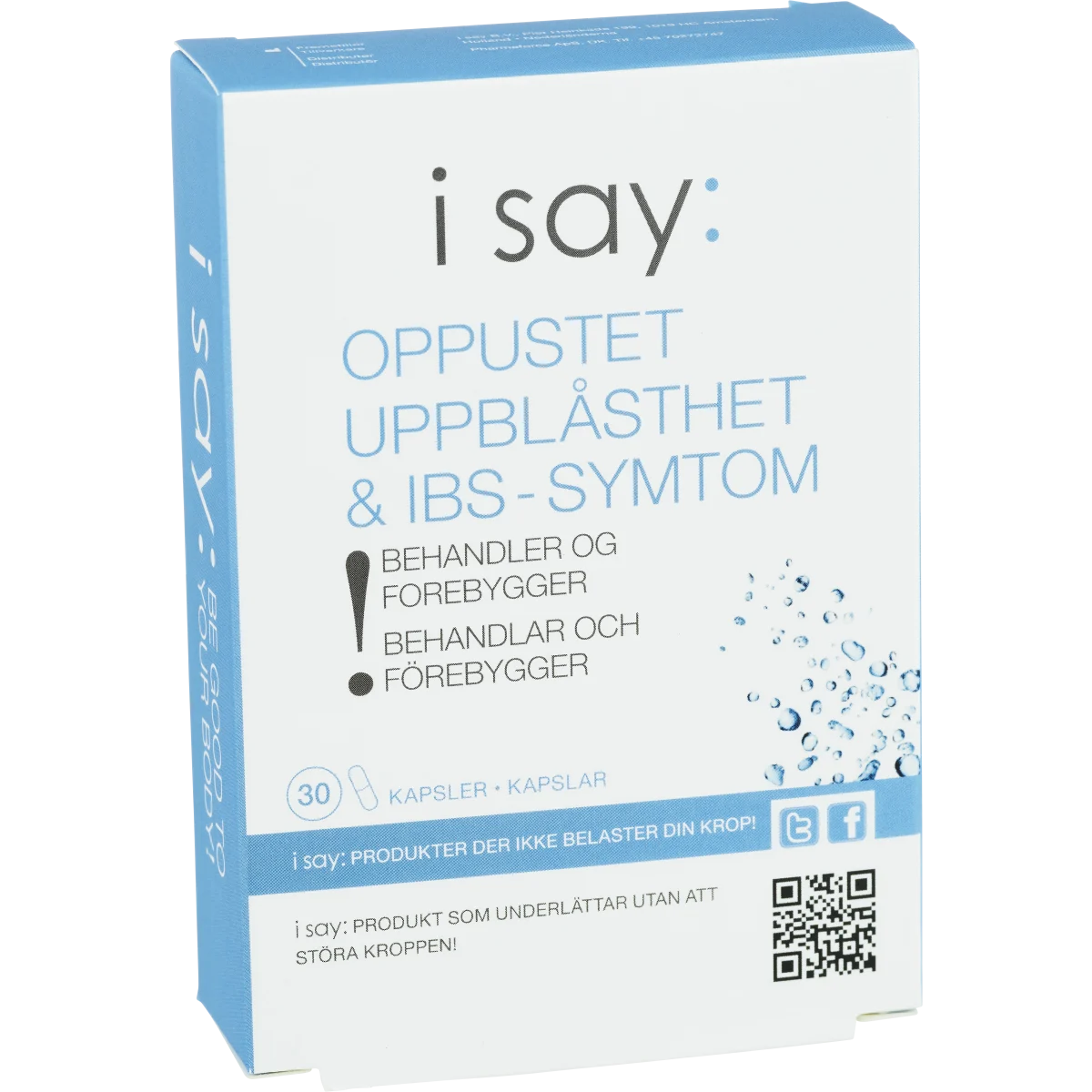 I Say: Uppblåsthet & IBS-symptom 30 kapslar