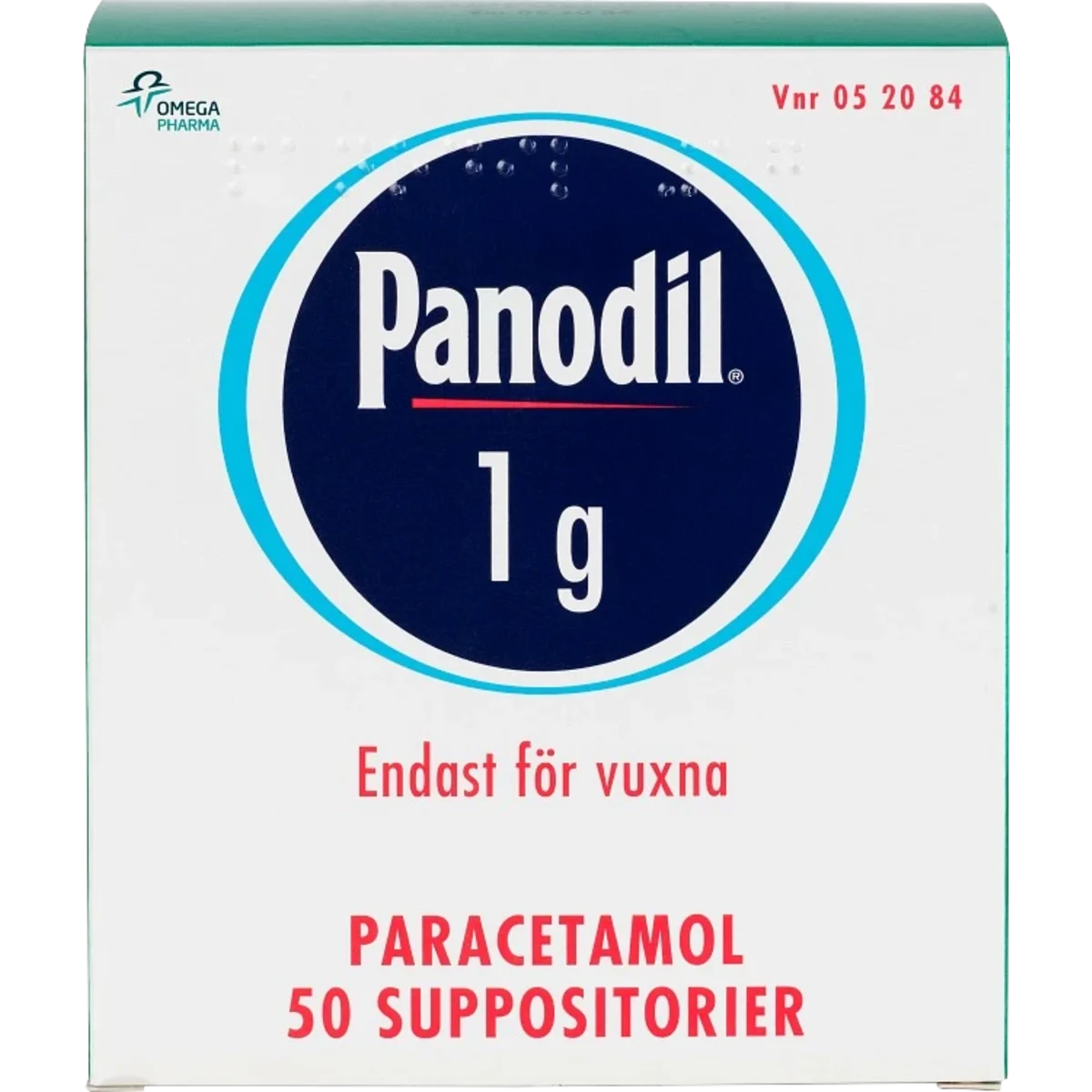 Panodil® Suppositorium 1g Strip, 50suppositorier