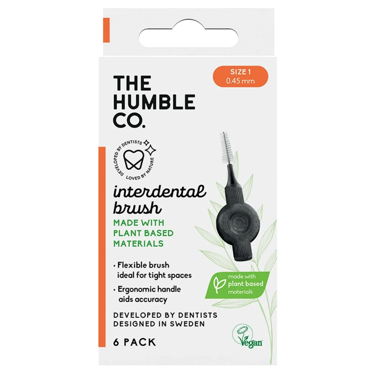 The Humble Co. Plant Based Mellanrumsborste 6-pack 0,45 mm Size 1