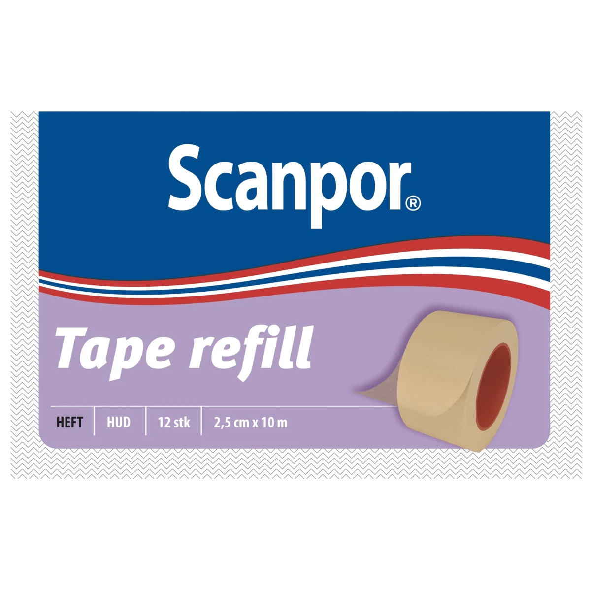 Scanpor Tape refill beige 2,5 cm x 10 m 12 st