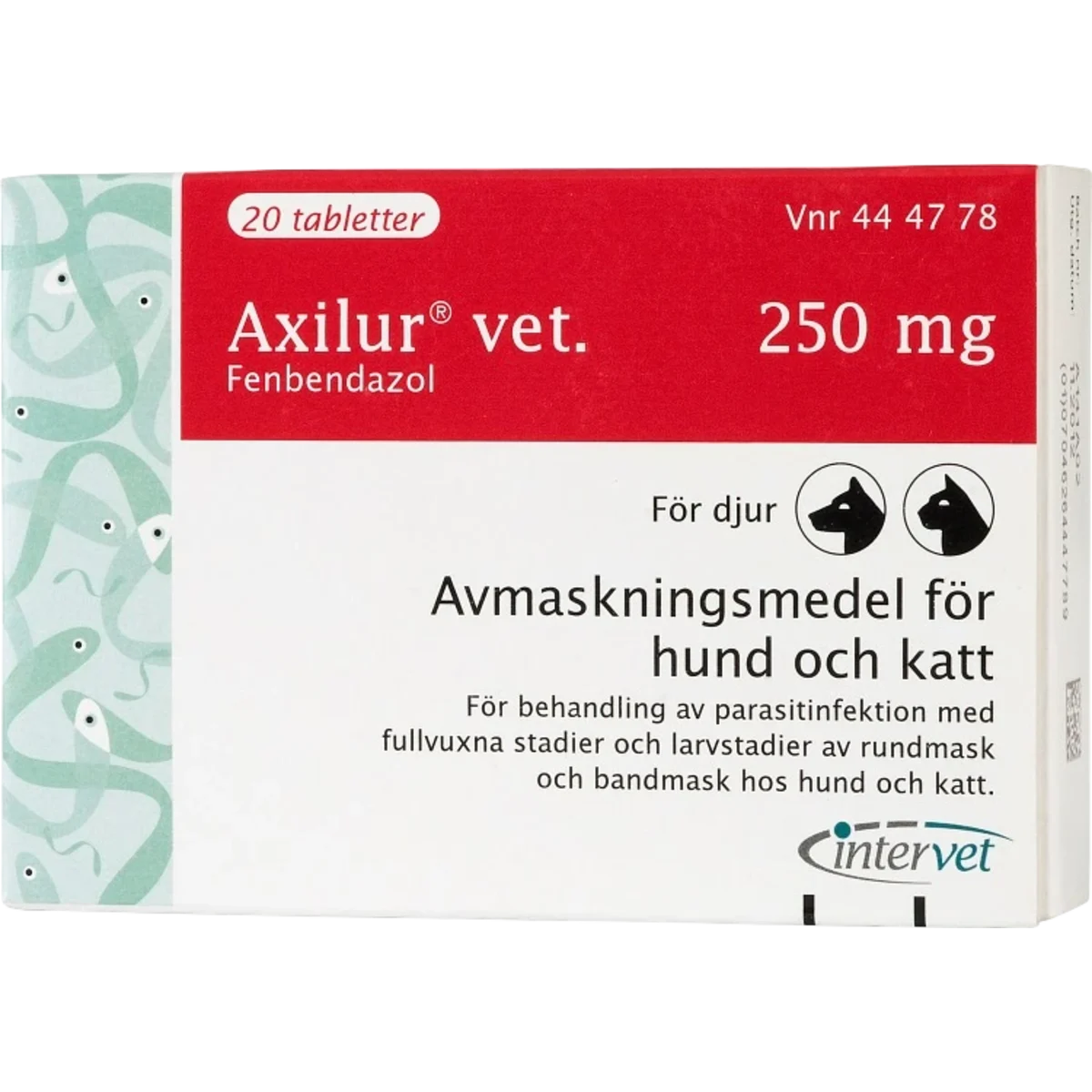 Axilur vet. tablett för hund och katt 250 mg 20 st