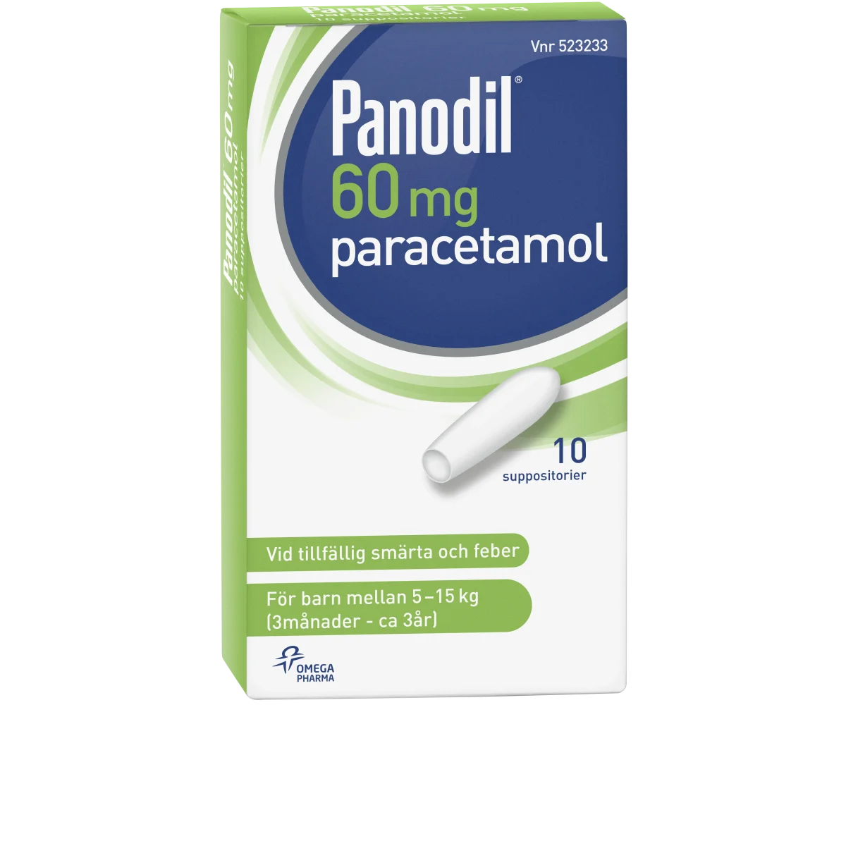Panodil, suppositorium 60 mg 10 st