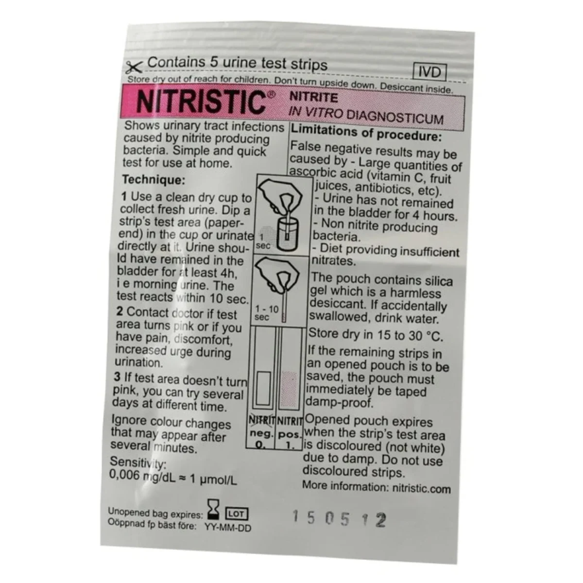 Nitristic teststickor urinvägsinfektion 5 st