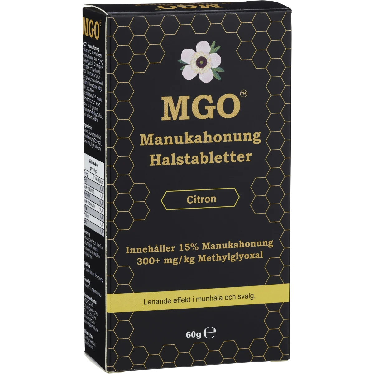 MGO Manukahonung 300+ Halstabletter Citron 60 g
