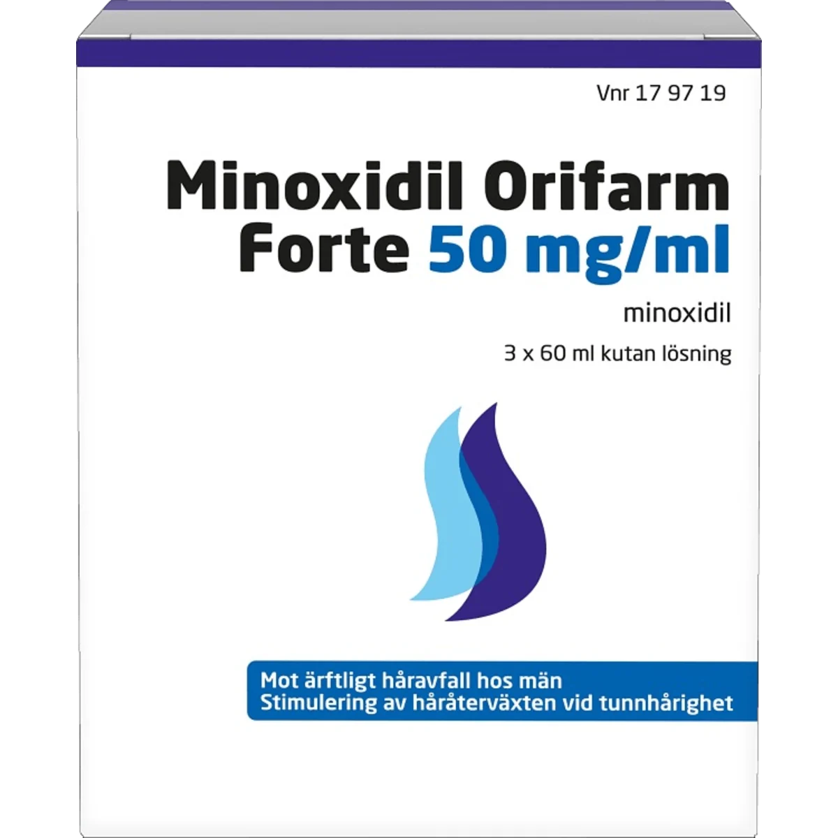 Minoxidil Orifarm Forte kutan lösning 50 mg/ml 3x60 ml