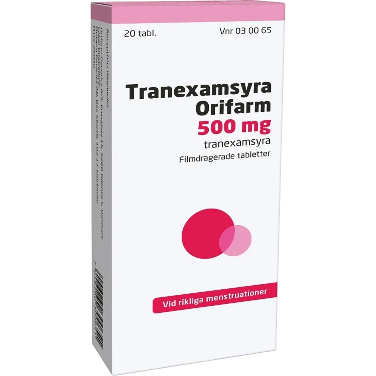 Tranexamsyra Orifarm, filmdragerad tablett 500 mg 20 st
