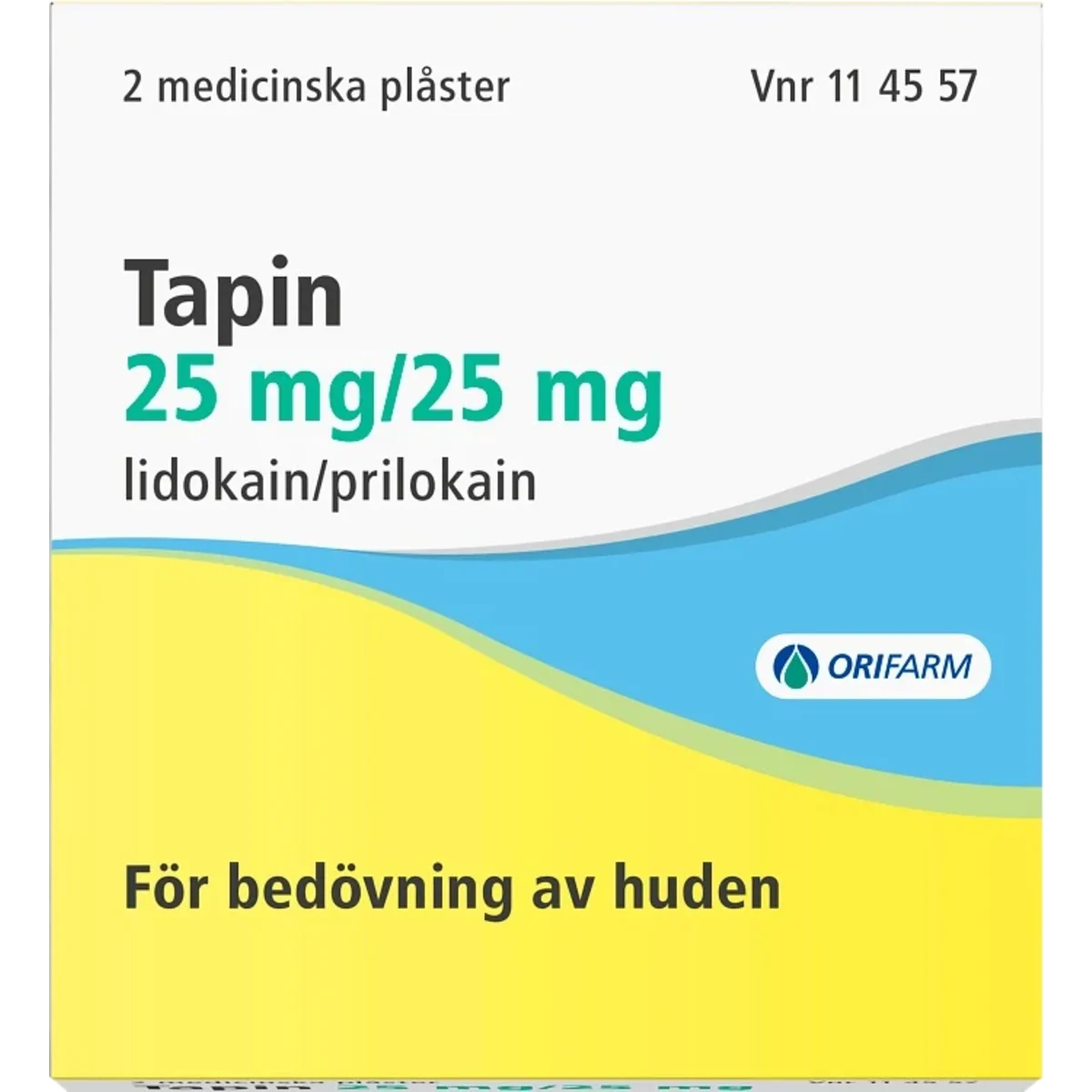 Tapin, medicinskt plåster 25 mg/25 mg 2 st