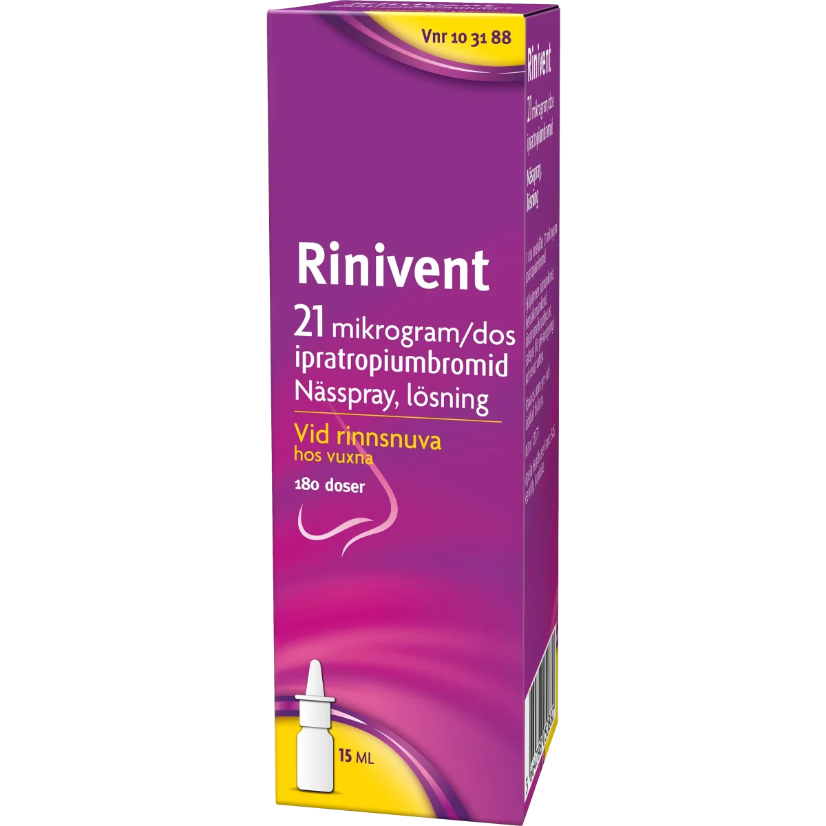 Rinivent Nässpray 21 mikrogram/dos 15 ml
