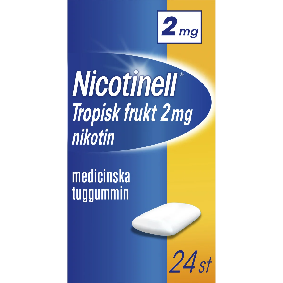 Nicotinell Tropisk frukt, medicinskt tuggummi 2 mg 24 st