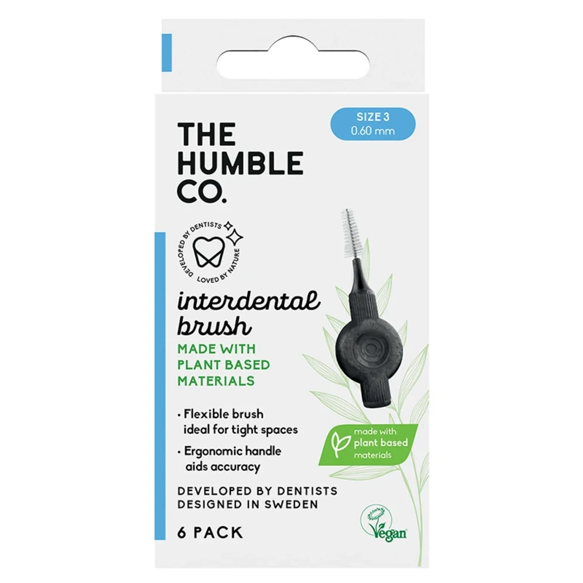 The Humble Co. Plant Based Mellanrumsborste 6-pack 0,60 mm Size 3