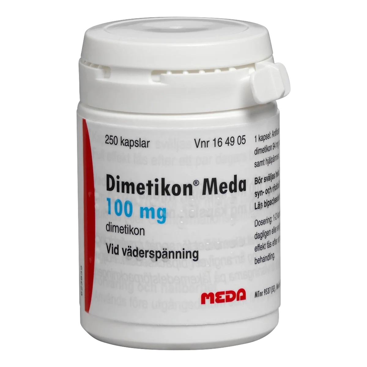 Dimetikon Meda mjuk kapsel 100 mg 250 st