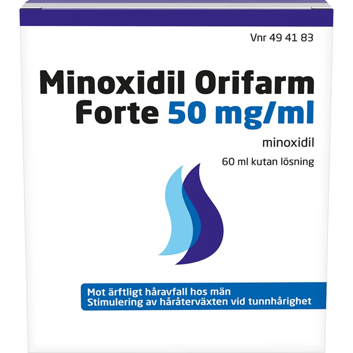 Minoxidil Orifarm Forte, kutan lösning 50 mg/ml 60 ml