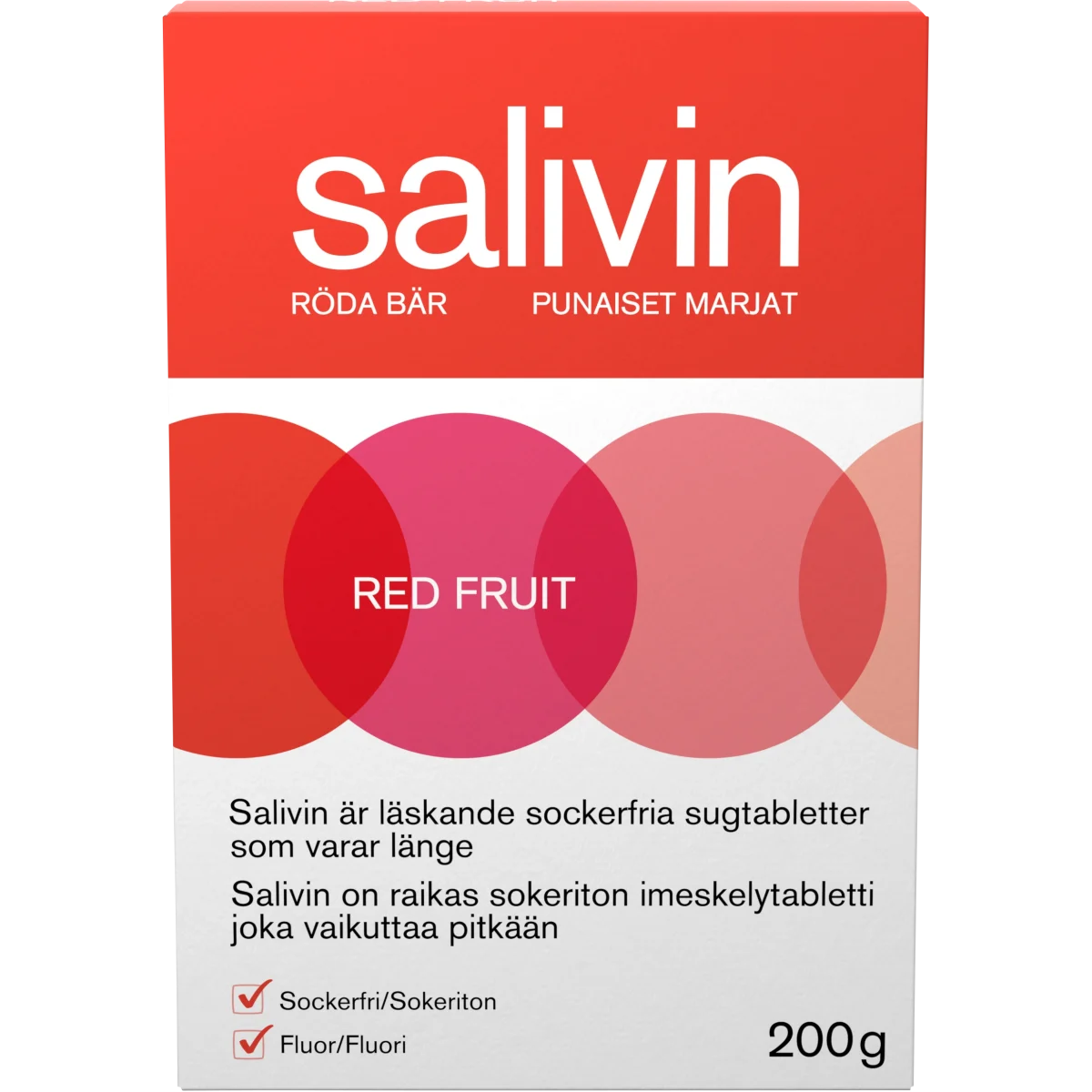 Salivin Red Fruit Sugtablett 200 g