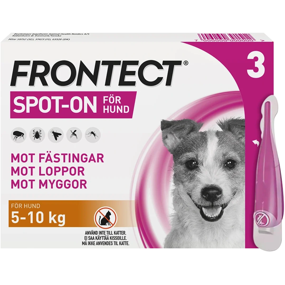 Frontect 5-10 kg Spot-on, lösning Spot-on applikator, 3st (3x1ml)