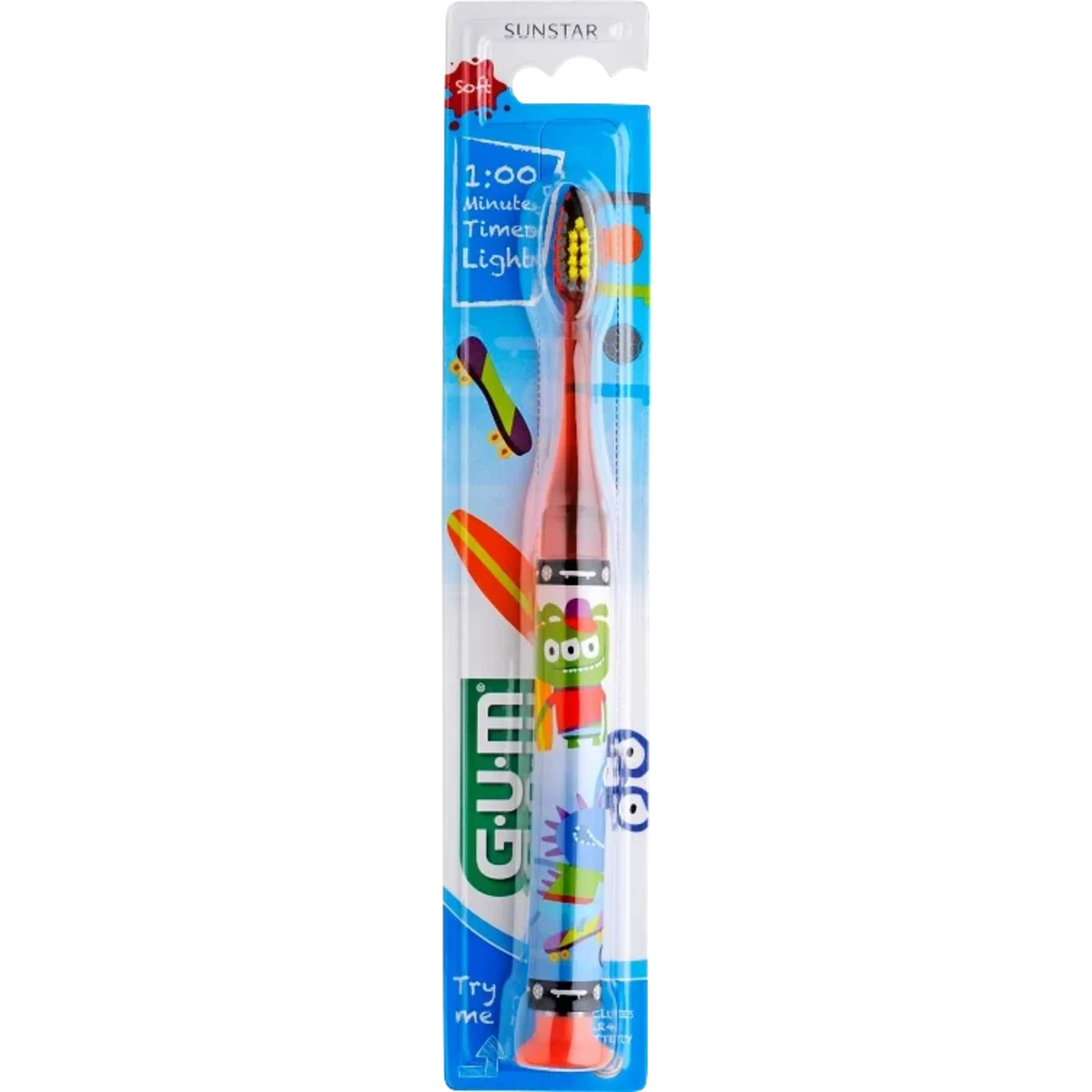 GUM Junior Monster Light-Up blinkande barntandborste