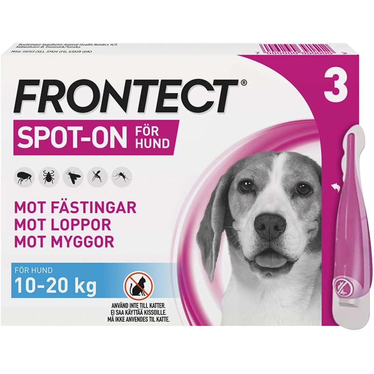 Frontect 10-20 kg Spot-on, lösning Spot-on applikator, 3st (3x2ml)