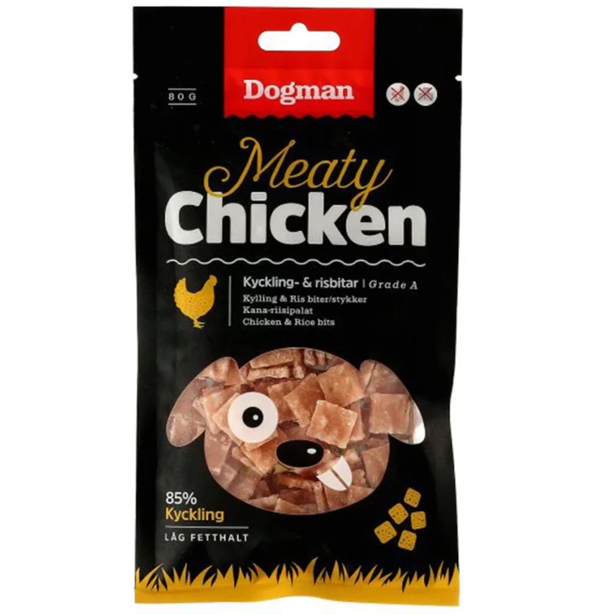Dogman Kyckling och Risbitar 80 g