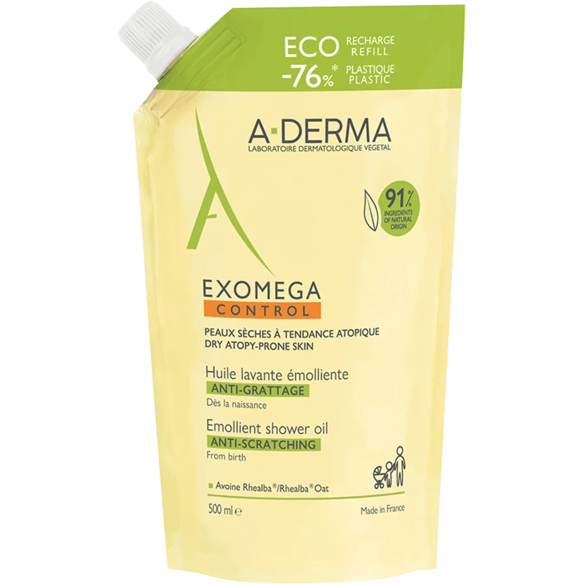 A-Derma Exomega Control Shower Oil refill 500 ml