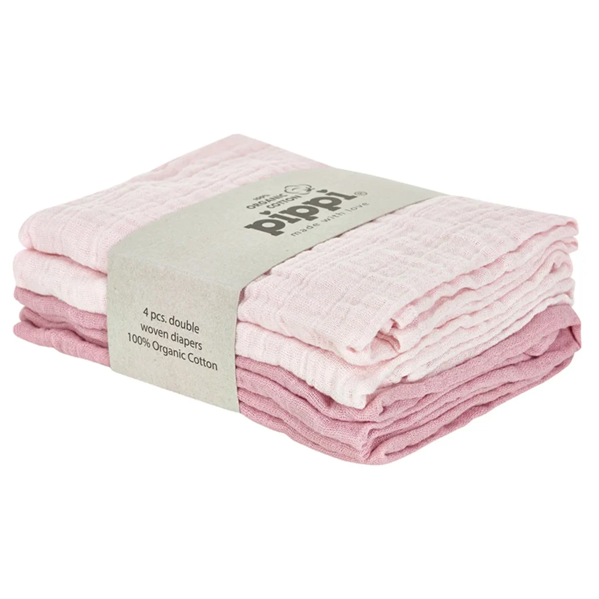 Pippi Organic Cloth Muslin Shrinking Violet 4-pack