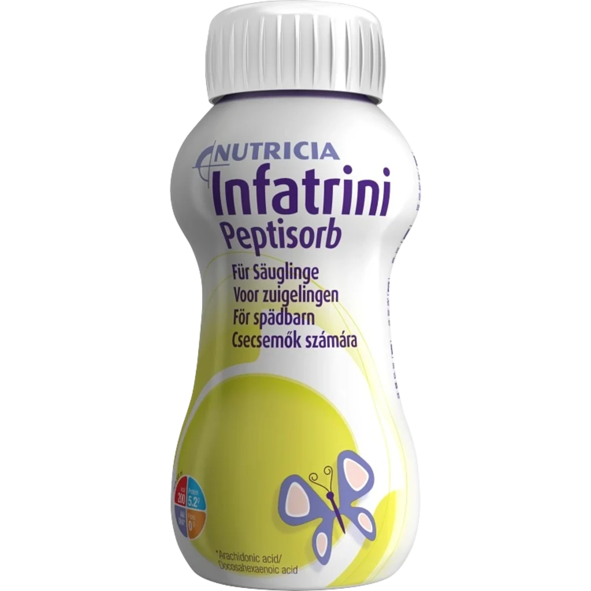 Infatrini Peptisorb komplett, energirik, spädbarnsnäring för barn 0-18 månader eller upp till 9 kg plastflaska 24x200milliliter