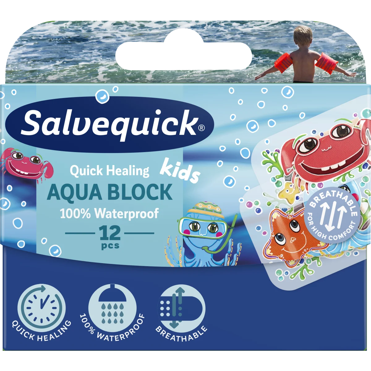 Salvequick Aqua Block Kids 12 st