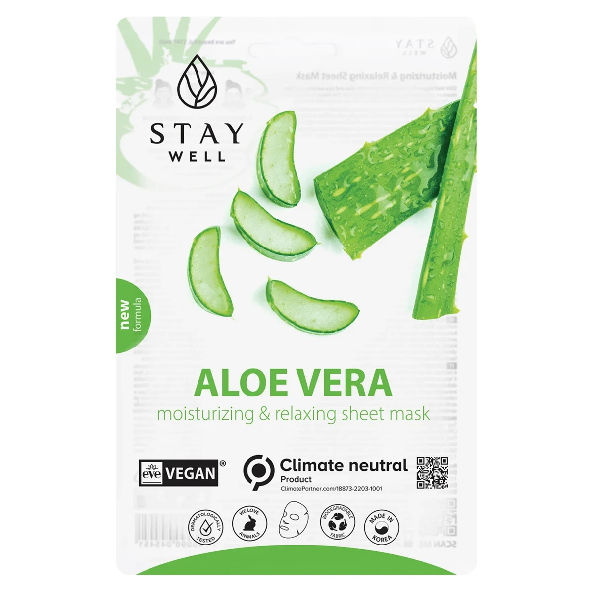 Stay Well Vegan Sheet Mask Aloe 1 st